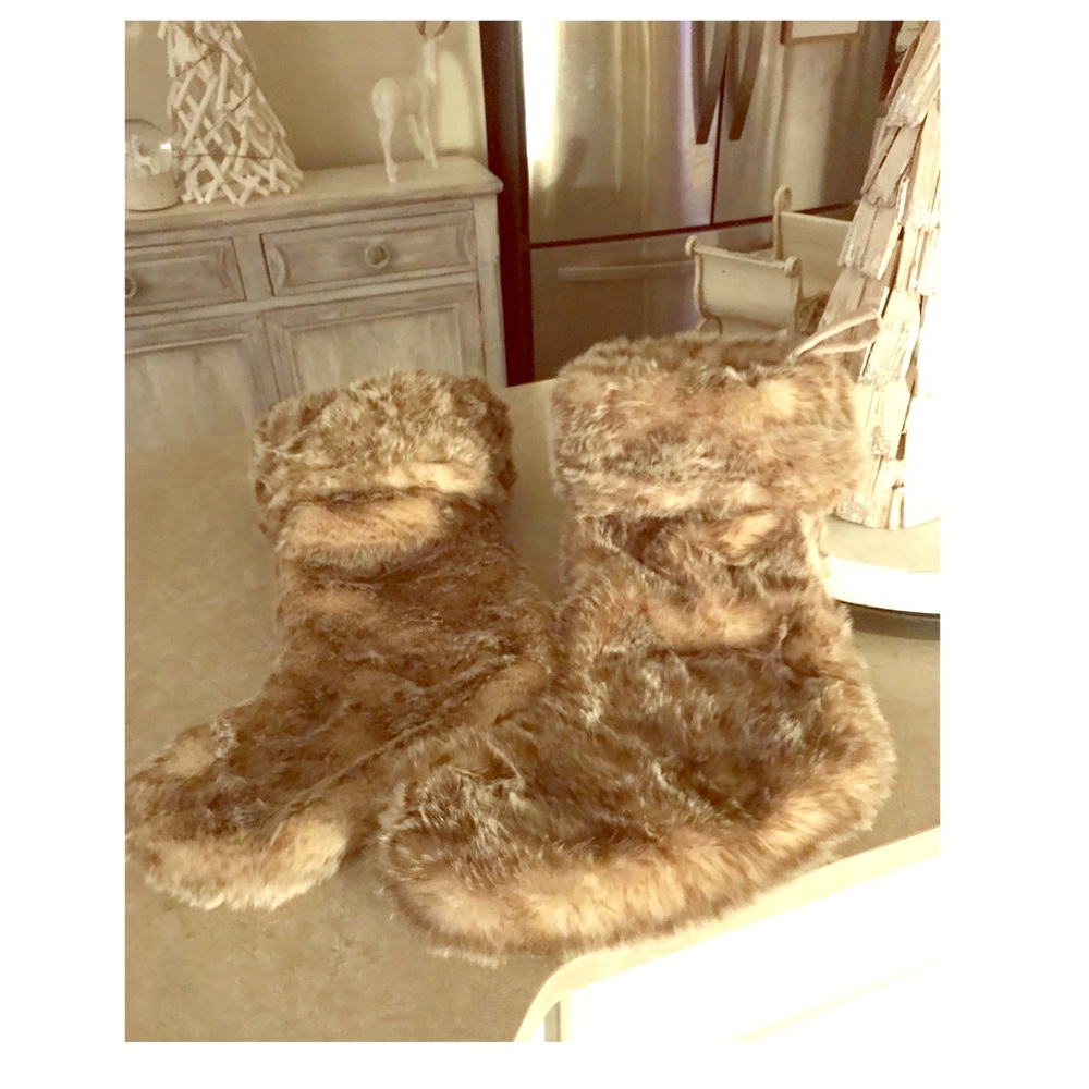 NWOT Faux Fur Stocking